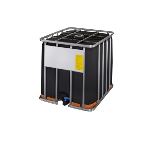 Wassertank 600l, stehend, Schwarz, KOMEX-IBC-600 mit Fahrgestell